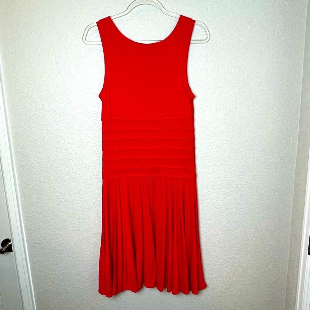 MAX STUDIO Red Sleeveless Dress with Flattering Compression Waist Size L - Picture 6 of 7